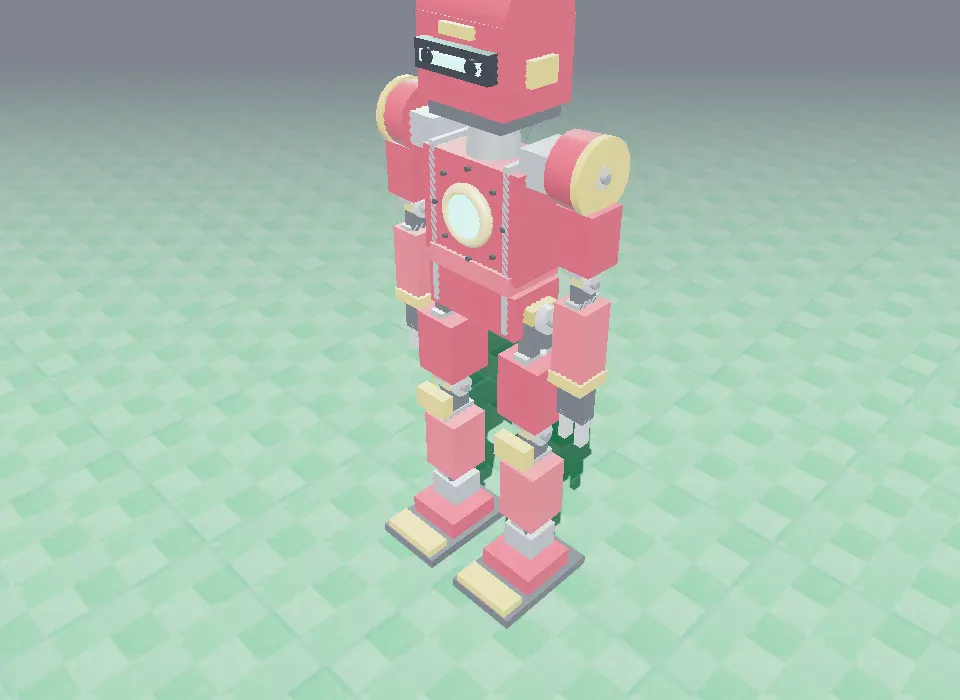 Humanoid walking robot with hip, knee and ankle servos in the SPYRAL 3D Robotics Lab