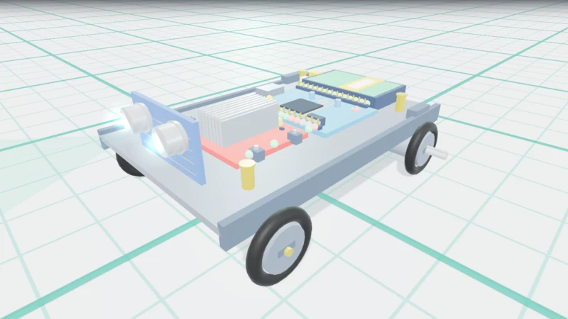 Obstacle Avoider built in the SPYRAL 3D robotics lab